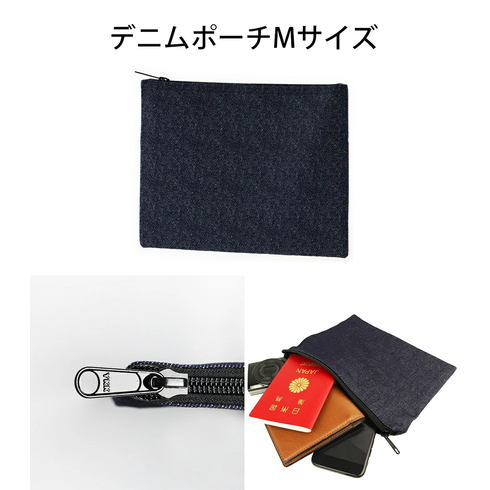 デニム生地、バック・ポーチ